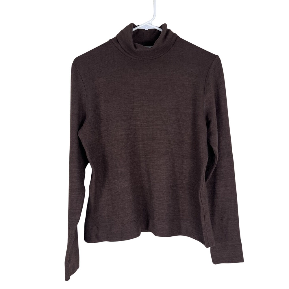 Alpine Design Womens Small Mock Turtleneck Brown‎ Walnut Heather Gorpcore